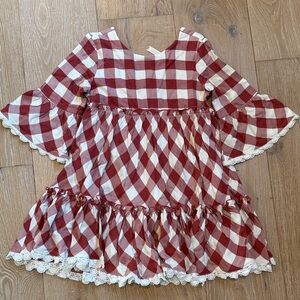 Matilda Jane Burgundy and White Plaid Dress